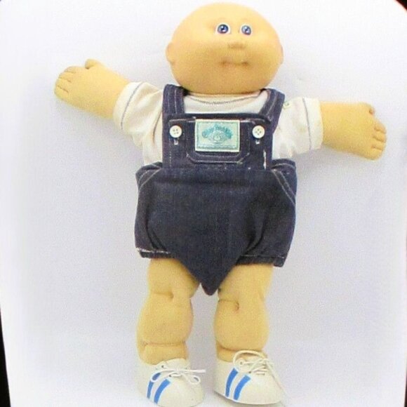 VTG1985 CPK Boy Bald Blue-Eyed HM1 Doll 16" With Romper Outfit - Picture 2 of 7